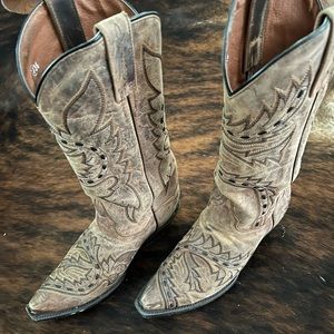 Dan Post Genuine Leather Cowboy Boots - size 8